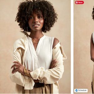 Banana Republic Essential Sleeveless Shirt, White